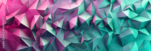 abstract polygonal design of turquoise and magenta, ideal for an elegant abstract background photo