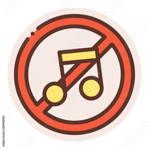 no music sticker
