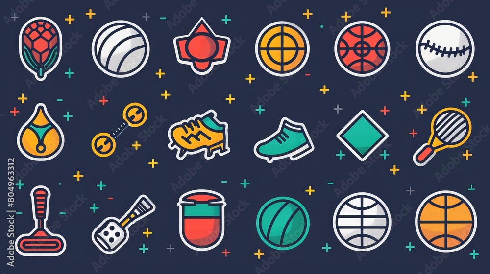 Competitive sports icon set Competitive sports icon set