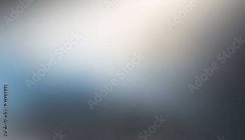 White blue black blurred abstract gradient on dark grainy background, glowing light, large banner size
