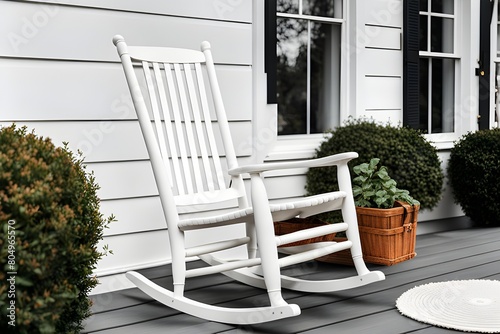 a wooden rocking chair