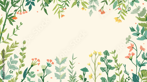Happy mothers day card with herbs frame Vector style © Mishab