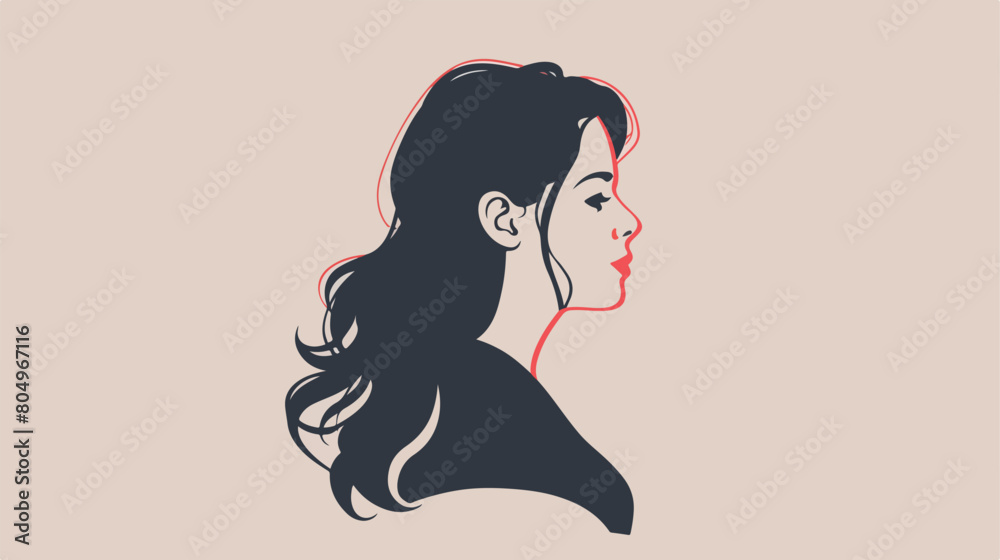 Woman profile pictogram Vector illustration. Vector style
