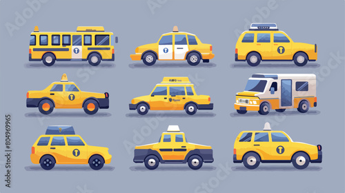 Illustration of taxi icons transport industry vector