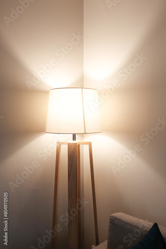 Interior photography of a modern style bedroom hotel lamps