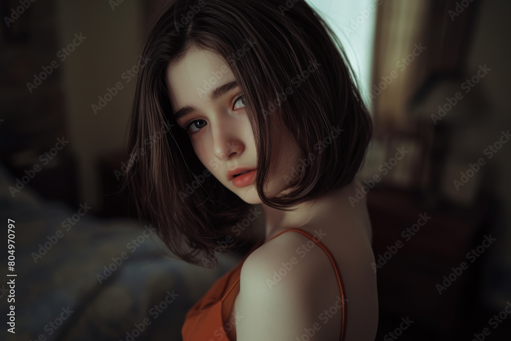Lovely and charming display of a model' s natural beauty Lovely and charming display of a model' s natural beauty