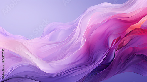 Abstract Flowing White And Pink Wavy Lines on A Voilet Background