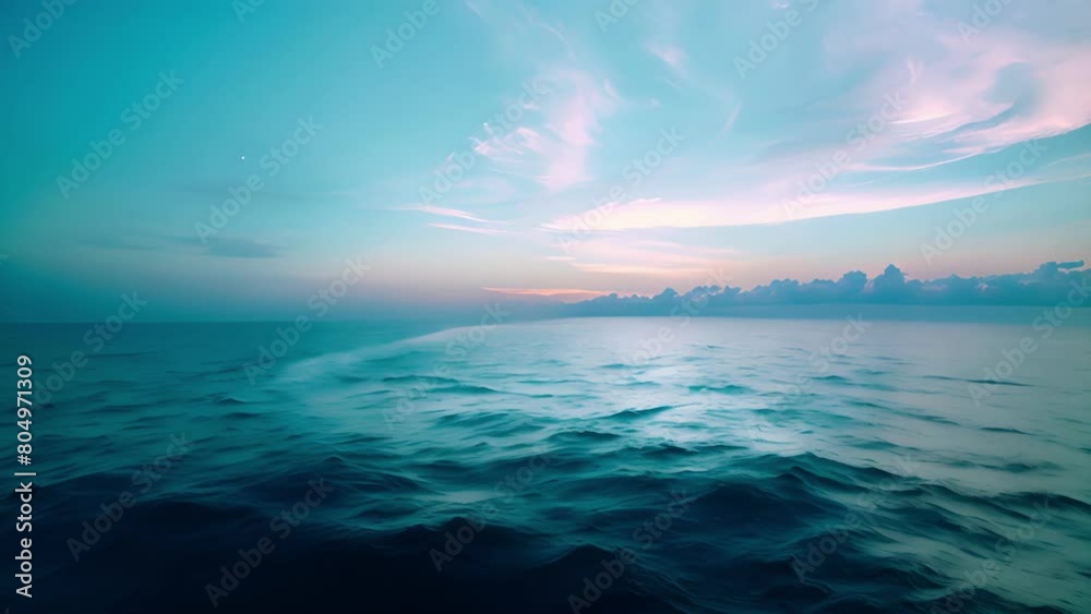 The sun is setting over the ocean, casting a golden glow on the water as seen from a boat sailing on the waves. The sun is setting over the ocean, casting a golden glow on the water as seen from a boat sailing on the waves.