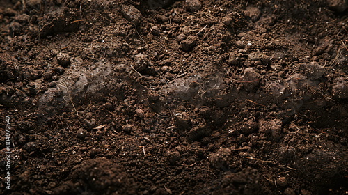 Closeup of brown soil and dirt as a symbol for agriculture and gardening