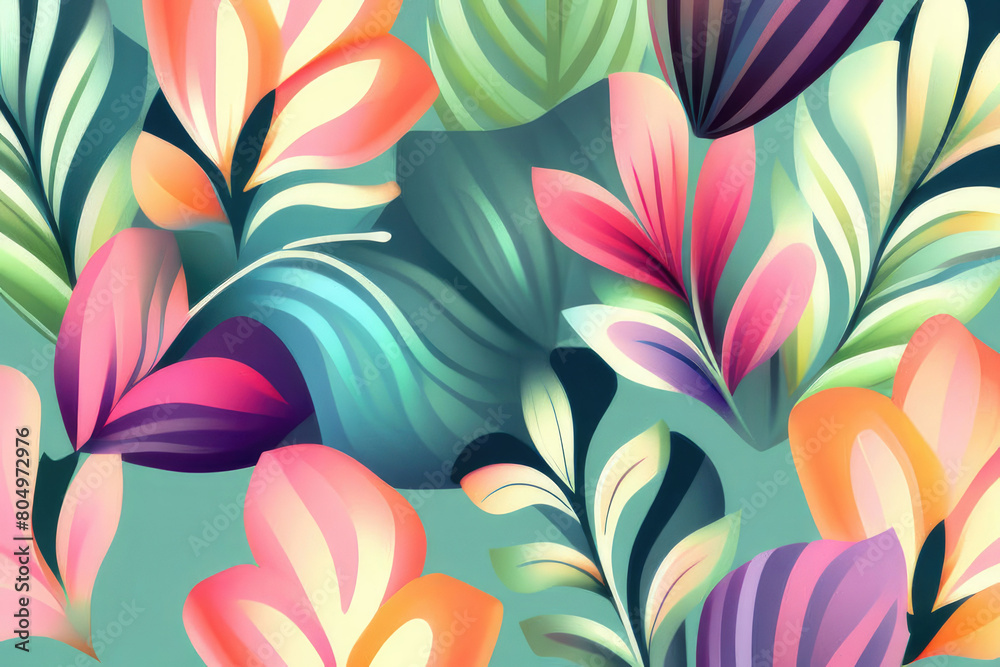 Fototapeta premium Colorful flower pattern background image