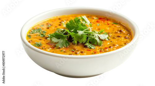 Delicious dal tadka isolated on white background