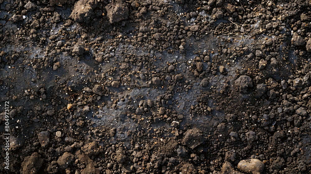 Closeup of brown soil and dirt as a symbol for agriculture and gardening Closeup of brown soil and dirt as a symbol for agriculture and gardening