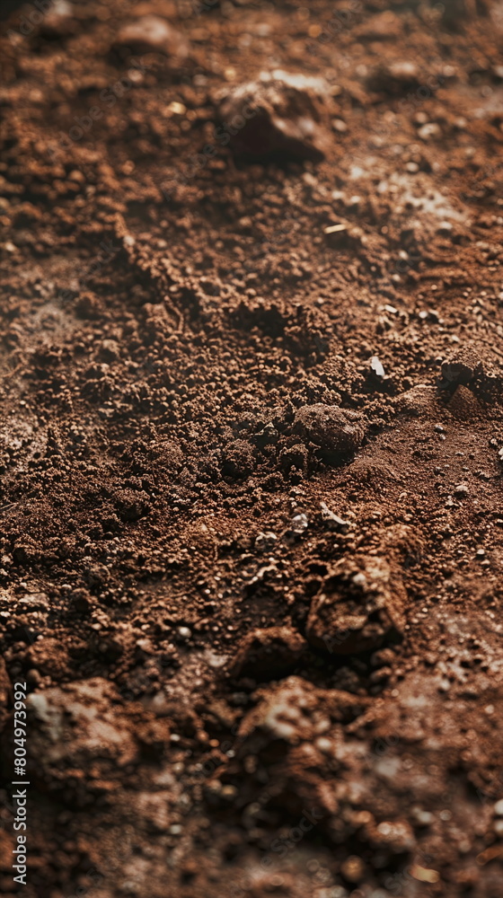 Closeup of brown soil and dirt as a symbol for agriculture and gardening Closeup of brown soil and dirt as a symbol for agriculture and gardening
