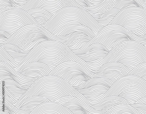 Elegant monochrome white seamless wave texture pattern background for design projects