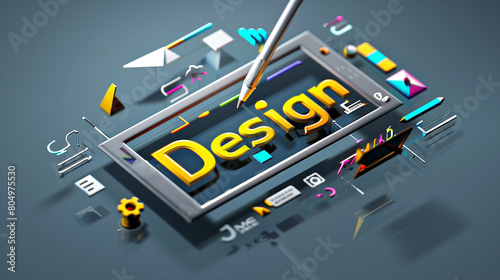 Creative 3D Design Concept with Vibrant Graphics and Design Elements