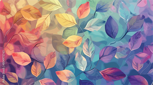 Leafs plant blurred colors pattern Vector stylee vector