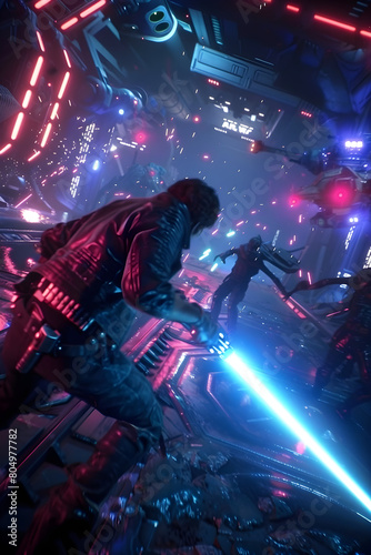 TF Fallen Order Gameplay: Action-Packed Light Saber Battle in Futuristic Space Ship Environment