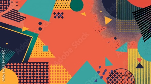 Vibrant abstract art with dynamic shapes and patterns