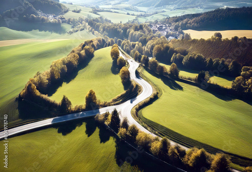 'country mountain drone hohenstaufen stretching road Germany view baden wurttemberg Sky Nature Tree Landscape Road Autumn Cloud Mountain Green Plant Season Atmosphere Twilight Colour Connection Dusk' photo
