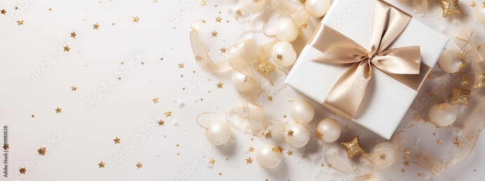New year holiday with white gift boxes and decoration on white background. New year holiday with white gift boxes and decoration on white background.