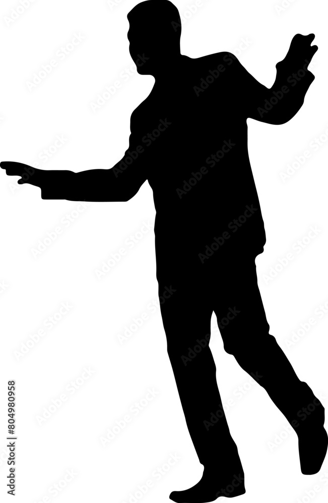 Silhouette of a man enjoying a party