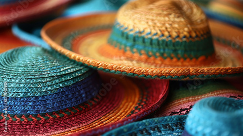Mexican background, sombrero, wood, blanket