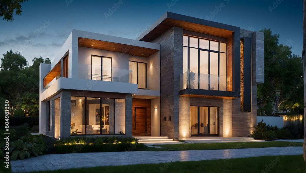 Captivating Modern Architecture, Strikingly Designed House with a Bold and Sophisticated Facade.