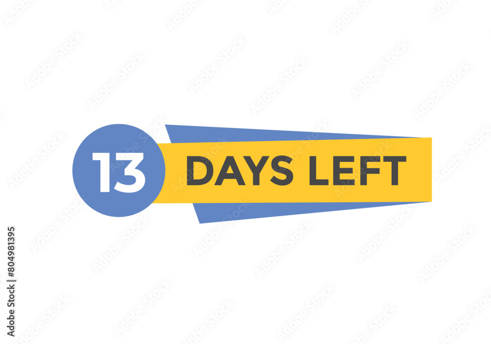 13 days to go countdown template. 13 day Countdown left days banner design. 13 Days left countdown timer
13 days to go countdown template. 13 day Countdown left days banner design. 13 Days left countdown timer