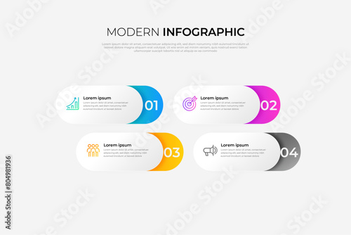 Flat minimal circular timeline infographics