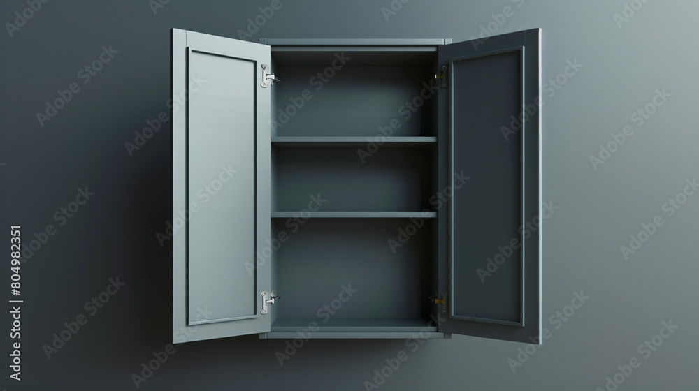close up of a small vertical open cabinet close up of a small vertical open cabinet