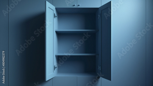 close up of a small vertical open cabinet