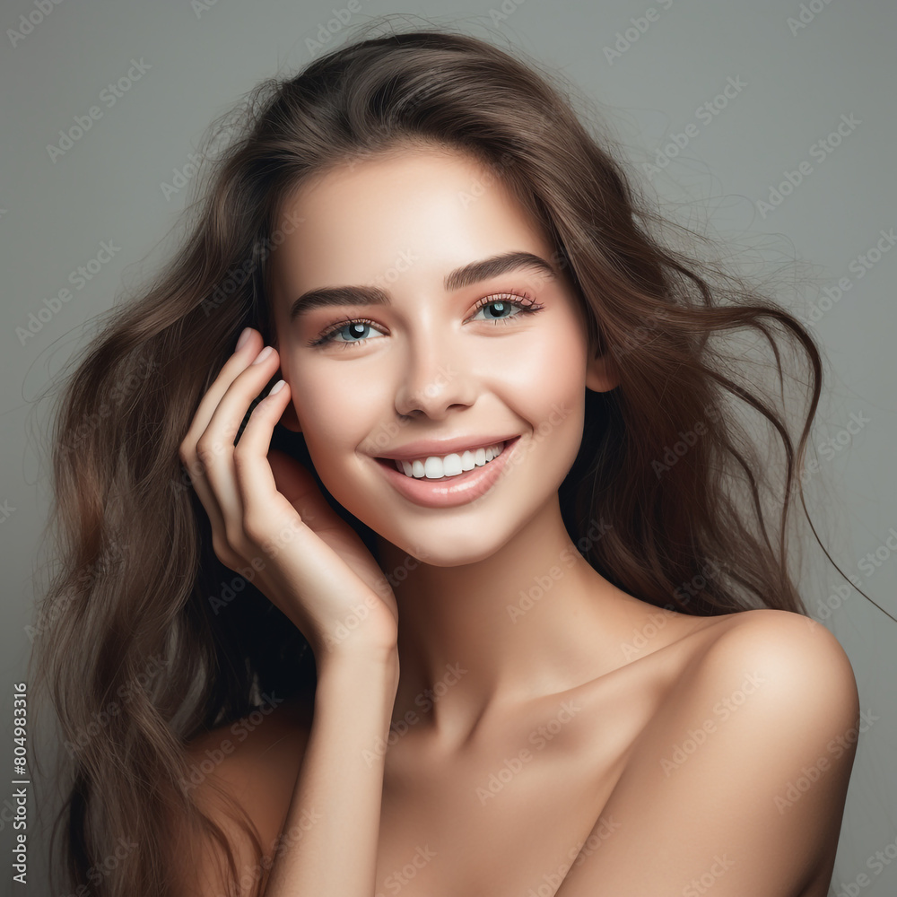 Happy young beautiful woman close up. Skin care. Happy young beautiful woman close up. Skin care.