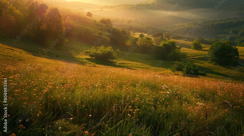 Obraz premium Portrait illustration landscape Spring