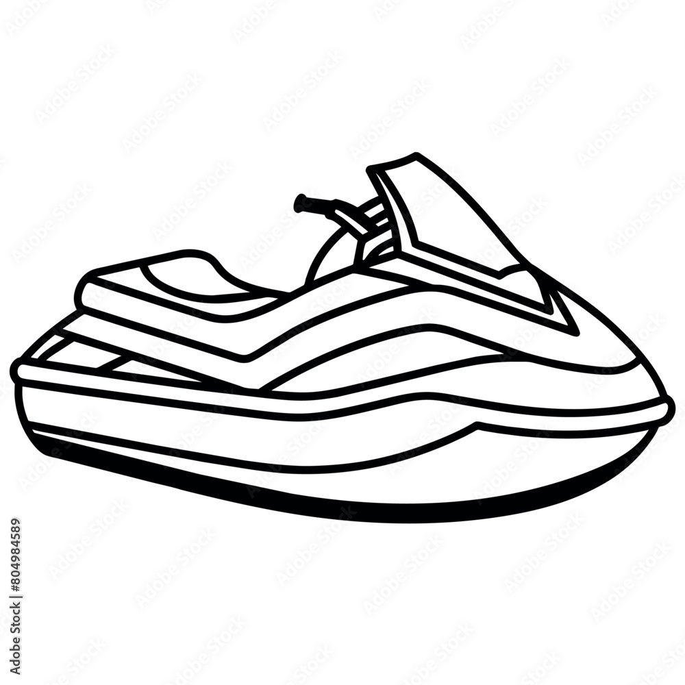Jet ski outline illustration digital coloring book page line art drawing Jet ski outline illustration digital coloring book page line art drawing