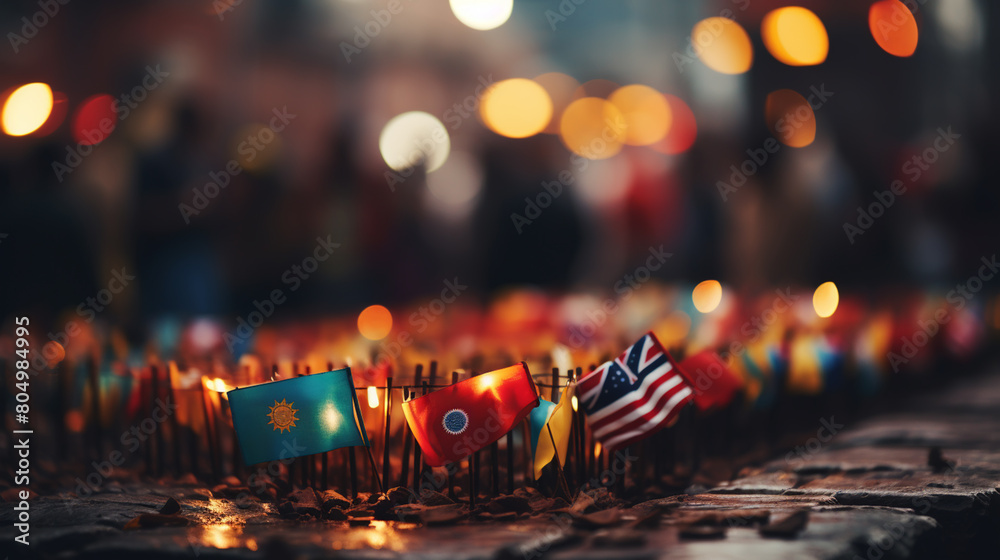 Abstract background with flags of the Commonwealth of Nations (CIS ...