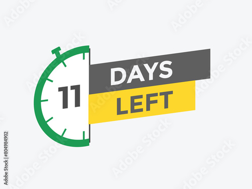 11 days to go countdown template. 11 day Countdown left days banner design. 11 Days left countdown timer
