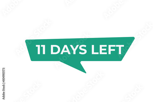 11 days to go countdown template. 11 day Countdown left days banner design. 11 Days left countdown timer
