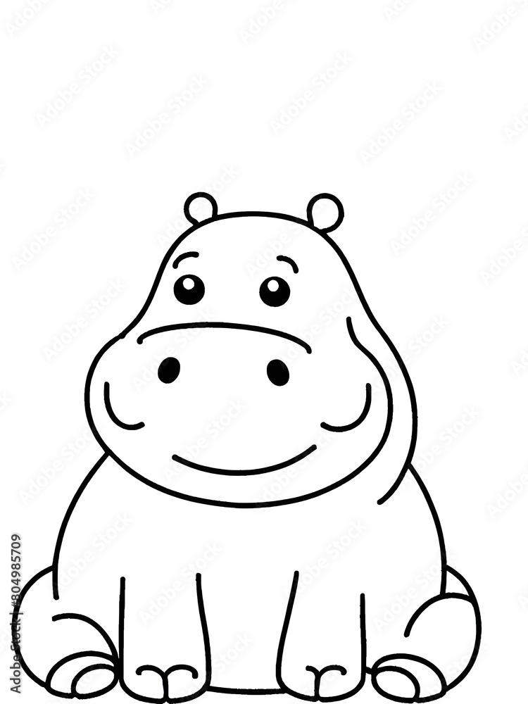 Naklejka premium hippopotamus cartoon isolated on white