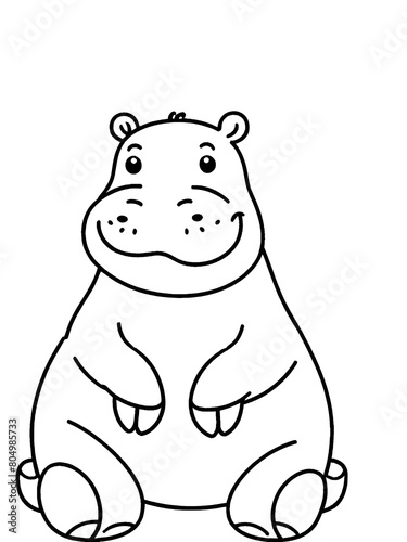 hippopotamus cartoon isolated on white