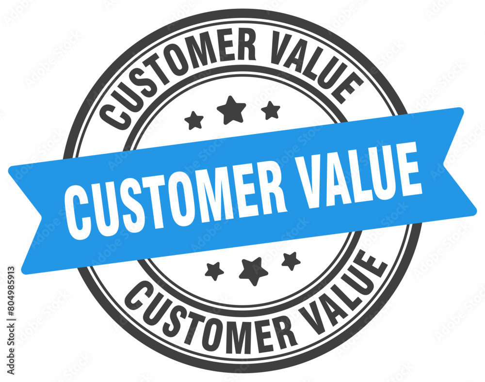 customer value stamp. customer value label on transparent background. round sign