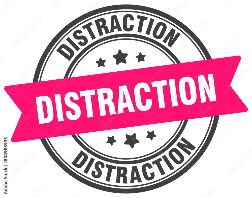 distraction stamp. distraction label on transparent background. round sign distraction stamp. distraction label on transparent background. round sign