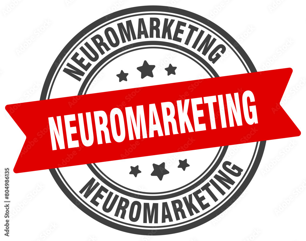 Fototapeta premium neuromarketing stamp. neuromarketing label on transparent background. round sign