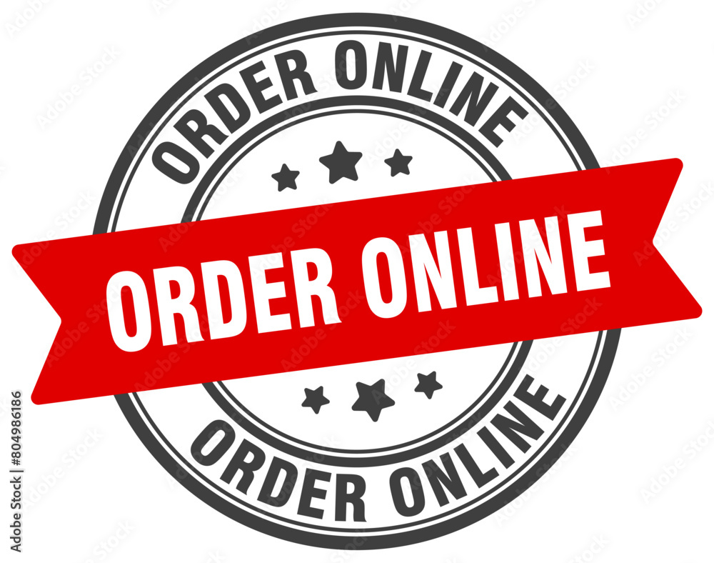 order online stamp. order online label on transparent background. round sign order online stamp. order online label on transparent background. round sign