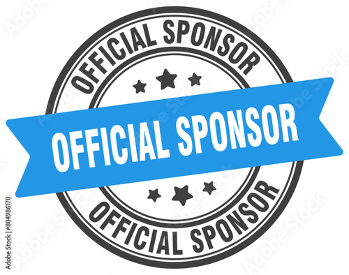 official sponsor stamp. official sponsor label on transparent background. round sign