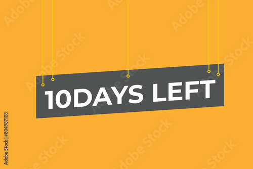 10 days to go countdown template. 10 day Countdown left days banner design. 10 Days left countdown timer
