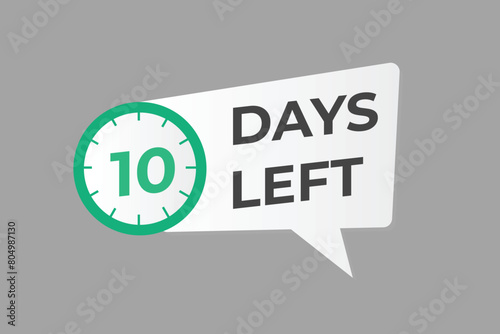 10 days to go countdown template. 10 day Countdown left days banner design. 10 Days left countdown timer

