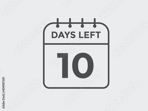 10 days to go countdown template. 10 day Countdown left days banner design. 10 Days left countdown timer
