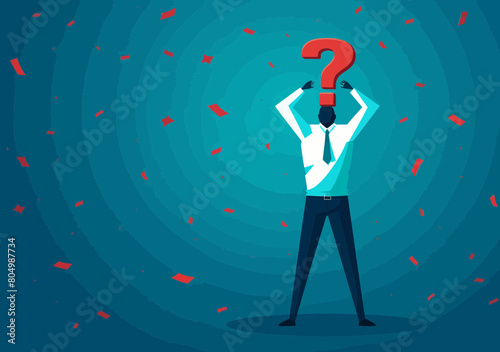 Frustrated businessman falls under exclamation point risk alert symbol - failure, bankruptcy, problem notice concept vectorized illustration