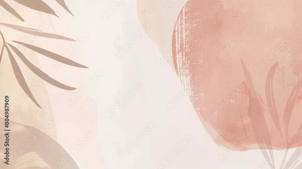 Fototapeta premium Abstract japandi and scandinavian style print soft tones and shapes conveying a sense of tranquility and beauty. Great as product design for posters, home interior