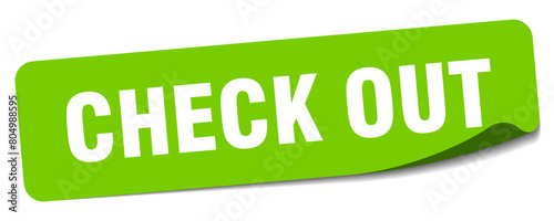 check out sticker. check out label